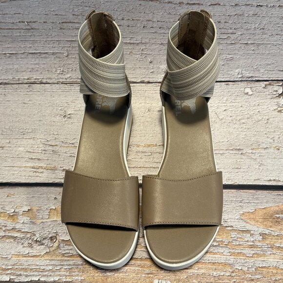 Sorel Cameron Strap Ankle Sandals Women’s 8 Beige Nude Platform NWOT - Picture 5 of 5
